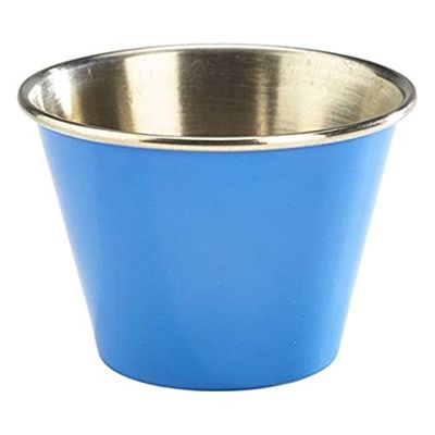 Genware NEV-RAMST2BL Stainless Steel Ramekin, 2.5 oz., Blue