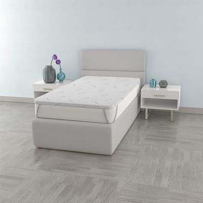 Topper LUCY met zilveren voering, Frans bed, 140 x 190 cm