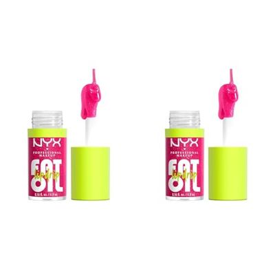 NYX Professional Makeup Gloss Labbra Con Finish Brillante, Fino a 12H d'Idratazione, Con Maxi Applicatore, Arricchito con Oli di Squalano Di Lampone e di Camemoro Fat Oil Lip Drip Tonalità: Supermodel