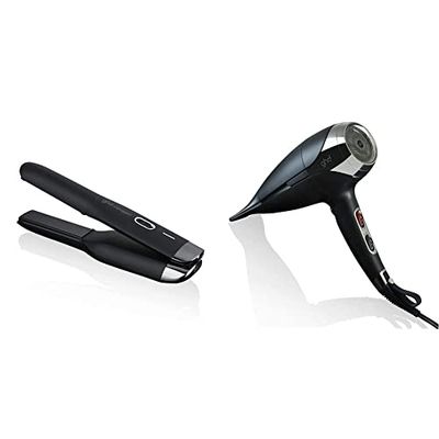 GHD Unplugged Styler Piastra per capelli, Senza fili e portatile, Tecnologia ibrida al co-litio & Ghd Helios, Asciugacapelli Professionale Con Motore Brushless E Tecnologia Ionica, Nero