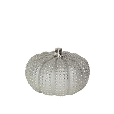 Romimex Decorative Figurine Silver Porcelain Pumpkin 20 x 14 x 20 cm