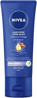 NIVEA Crema mani per la cura intensiva Mini (30 ml), crema per la pelle ricca con olio di mandorle per l'umidità intensiva, cura delle mani con l'esclusiva fragranza Nivea