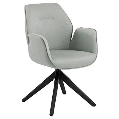 AC Design Furniture Aurelia - Silla de Comedor con reposabrazos, Color Gris Claro, 91 x 60,5 x 58,5 cm