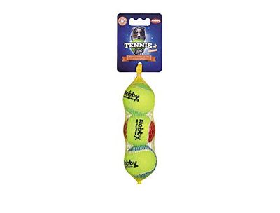 Nobby Tennisbal met squeaker, S: 5,0 cm, 1 net (1 x 3 stuks)