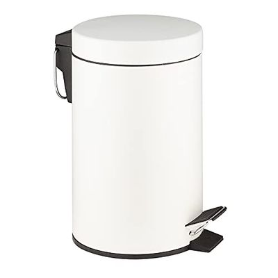 OFITURIA Cubo de Basura para Baño con Pedal Metálica 12 litros Blanco