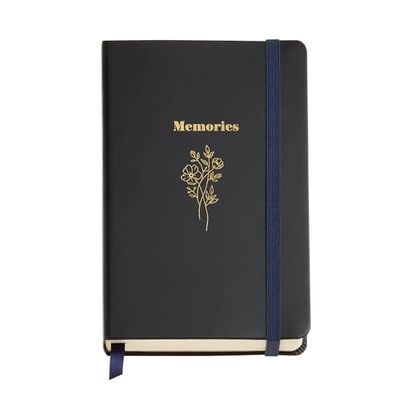 Miquelrius - Mooi notitieboek (90 x 140 mm), notitieblok met 100 gladde vellen van 100 g/m², ivoorkleurig aquarelpapier, hardcover, achtervak, elastische sluiting, boeket