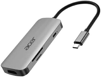 Acer DOCKINGSTATION 1 Tipo C: 3 x USB3.0, 1 x HDMI, 1 x PD Tipo-C, 1 x Lector de Tarjetas SD, 1 x Lector de Tarjetas TF