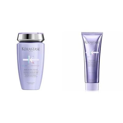 Kérastase, Blond Absolu, Shampoo Neutralizzante Anti-Riflessi 250 ml + Balsamo Riparatore & Anti-Rottura 250 ml + Siero Fortificante 150 ml
