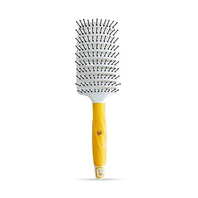 GK HAIR Global Keratin Professionell böjd ventilerad borste 2,5 tum för föning Styling Detangling ventilborste med stiftborst & halkfritt grepp för långt lockigt trassligt rakt och tjockt hår - unisex