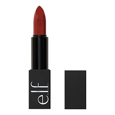 e.l.f. O Face Satin Lipstick, rossetto cremoso a lunga tenuta, nutriente e altamente pigmentato, infuso con jojoba, prodotto vegano e non testato sugli animali, Do Not Disturb