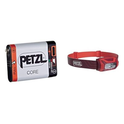 PETZL - Batterie Core - Unisex, Noir, Taille Unique & Lampe TIKKINA v2 - Unisex, Rouge, Taille Unique