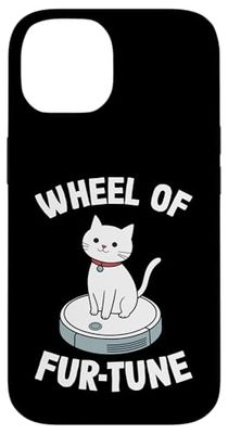 Wheel Of Fur-Tune Cat On Robot Vacuum Cleaner Cat Case for iPhone 14