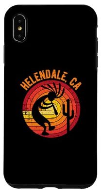 Helendale California Dancing Kokopelli Design vieilli Coque pour iPhone XS Max
