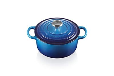 Le Creuset Cocotte rotonda Evolution in ghisa vetrificata con Coperchio, diameter 18 cm, Azzurro, 21177182202430