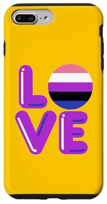 Carcasa para iPhone 7 Plus/8 Plus AMOR - Bandera del orgullo de género fluido - LGBTQ