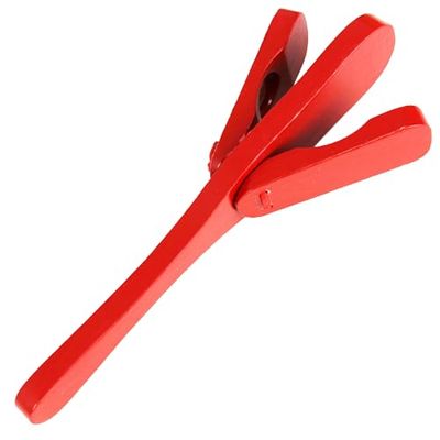 A-Star Wooden Traditional Hand Castanet Clapper in Red