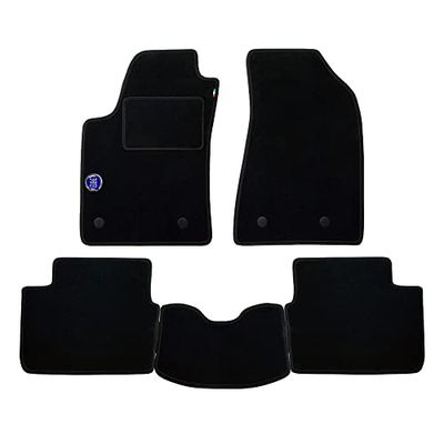 Set Tappetini realizzato per VOLKSWAGEN CADDY 7 posti da anno 2015 in poi in Moquette automobilistica c/battitacco NERO con Logo