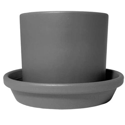 Meliflor Tubulär keramisk kruka 21x18cm Grå (24 cm) Hållbar och robust - Dekoration - Hem & Trädgård - Hantverk Tillverkad i Spanien - Exklusiv design