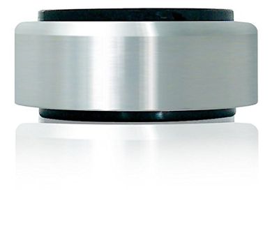Dynavox Patas de Aluminio para Dispositivos HiFi – Juego de 4 Unidades, pulidas, Incluidas 2 amortiguadores de Goma por Pata, Ø 50 mm, Orificio M5, amortiguación de Vibraciones, Plateado