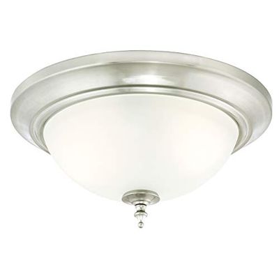 63056 Candeeiro de teto de 33 cm para interiores, acabamento em níquel escovado com vidro fosco