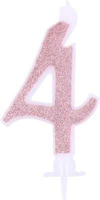 grandes bougies pailletées rose gold 0- num 4
