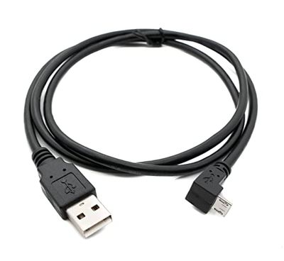 System-S Cable USB 2.0 de 100 cm, Tipo A a Micro B, Adaptador en ángulo, Color Negro