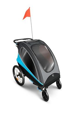 Kinderkraft NAVA Poussette Multifonction 3 en 1 : remorque de vélo, Poussette pour Deux Enfants