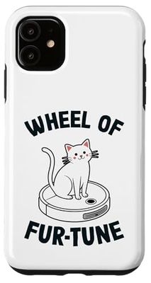 Wheel Of Fur-Tune Robot Vacuum Cleaner Funny Cat Case for iPhone 11