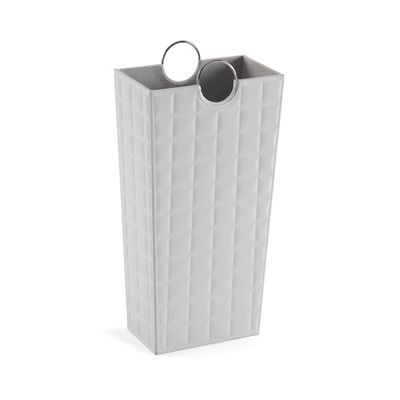 Versa Poirot Guarda-chuva para entrada, quarto ou hall de entrada, suporte de guarda-chuva moderno, medidas (L x L x An) 53 x 16 x 28 cm, couro sintético, cor branca