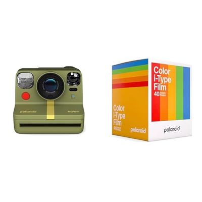 Polaroid Now+ Gen 2 Fotocamera Istantanea - Verde Bosco & Pellicola Istantanea Colore per i-Type - Confezione 40 Pellicole - 6010