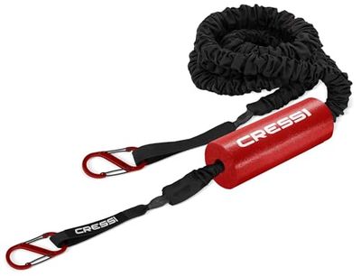 Cressi Trailer Leash - Cinghia da traino e ormeggio per SUP, Unisex Adulto, Nero/Rosso, 20 cm