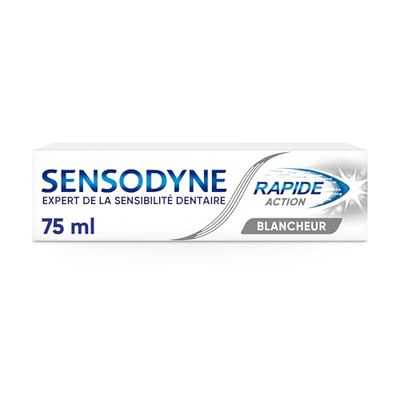 Sensodyne Dentifrice Rapide Action Blancheur, Sensibilité Dentaire, Dents Sensibles, Soulagement Rapide et Protection Longue Durée, 75 ml