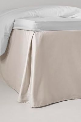 Jotex Zack Satin - Copriletto, 100% cotone biologico di alta qualità, altezza 45 cm, beige, 140 x 200 cm