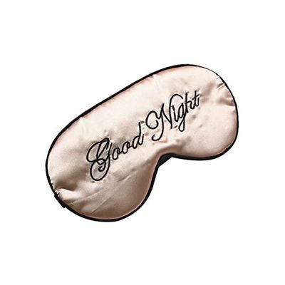 WIZBIOTECH Masque de sommeil 100% naturel avec sangle réglable, bloque la lumière avec protection du sommeil - Blanc crème et noir