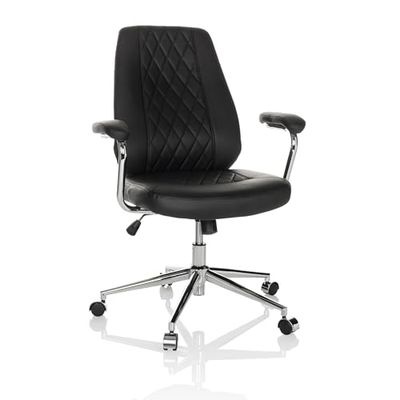 hjh OFFICE Silla de Oficina ejecutiva Theo I Silla giratoria de Polipiel con Respaldo ergonómico, Negro, 729450
