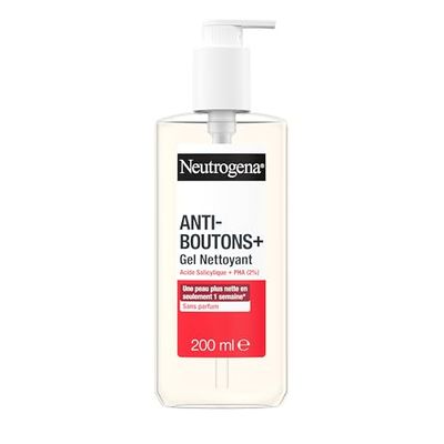 Neutrogena | Gel detergente anti-brufoli + acido salicilico + 2% PHA (200 ml) – Trattamento viso anti-brufoli non comedogenici e non grassi – Detergente viso per pelli con tendenza acneica senza
