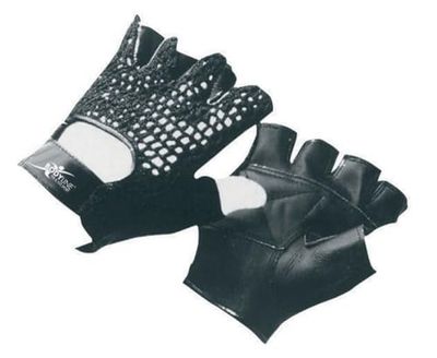 BODYLINE Net+Leather Glove Guantes de Malla con Palma de Cuero para Ejercicios con Pesas, Unisex Adulto, (vuoto), M