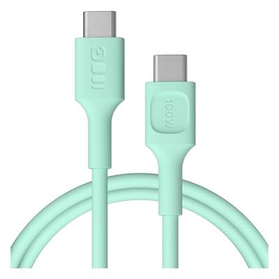 Greencell PowerFlex - Cable USB-C (100 W, carga rápida, PD, menta, 120)