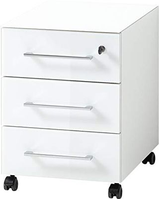 Germania Rollcontainer 4201-84 GW-monteria, i vitt, låsbar, 40 x 55 x 50 cm (B x H x D)