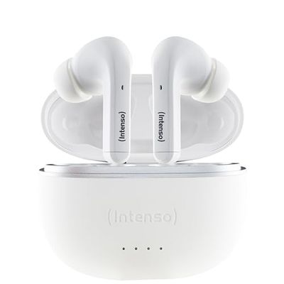Intenso White Buds TWS True Wireless Hoofdtelefoon T302A met Active Noise Cancelling en tot 35 uur muziekweergave, klein