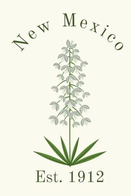 New Mexico State Flower, Yucca Flower Gift, Souvenir, Journal, Notebook for Nature Lovers, Collectors, Women, Teens, Young Adults: 120 white lined pages, 6"x9"
