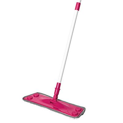 Kleeneze KL079619EU7 - Mop a testa piatta multifunzione con manico allungabile, Spugnette morbide/abrasive/in microfibra intercambiabili, Perfetto per i pavimenti duri, mocio easy lavapavimenti