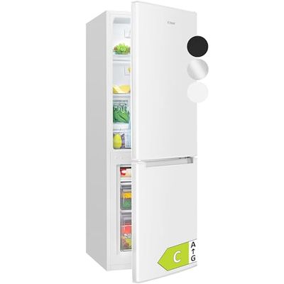 Bomann, KG7359 Réfrigérateur et Congélateur 173L Blanc - 121L Réfrigérateur, 52L Congélateur 4 Étoiles, Éclairage LED, Alarme d'Ouverture, Bac à Légumes, 3 Étagères en Verre, Économie d'Énergie