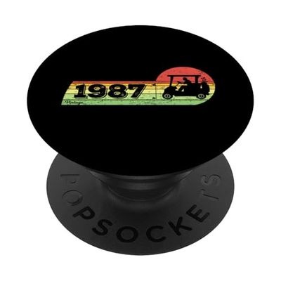 Golfistas Cumpleaños nacido en 1987 Golf-Cart Golf PopSockets PopGrip Adhesivo