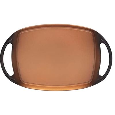 San Ignacio Origen - Sartén Grill Redonda Doble de 36cm - Aluminio Fundido A Presión - Interior Quantanium Con Recubrimiento En Polvo Diamantado - Punto Inducción - Asa Soft Touch En Negro