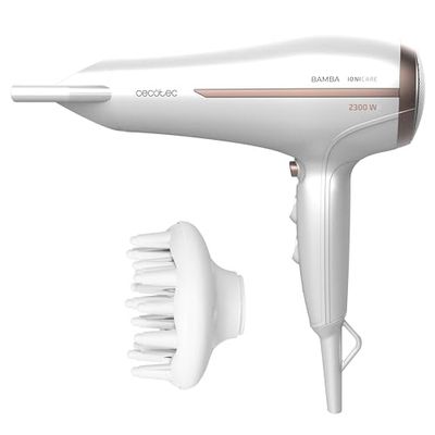 Cecotec Secador de pelo Iónico Bamba IoniCare 5200 Aura, 2300W de potencia, con ion real y gran caudal, Función aire frío, 2 velocidades y 3 temperaturas