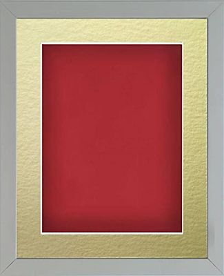 Frame Company Radcliffe Grey 12x10 with Red BB and Gold Mount for 8x6
