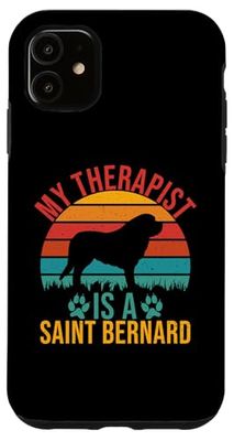 Coque pour iPhone 11 Saint Bernard Mon thérapeute est un Saint Bernard