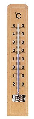 Koch Thermometer Termómetro clássico de madeira de faia sem mercúrio, vidro, padrão (1), 1 unidade