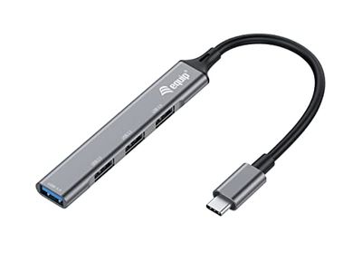 Equip 128961 - Hub USB (4 Puertos, 1 x 3.0/3 x 2.0, USB-C a USB-C), Color Gris